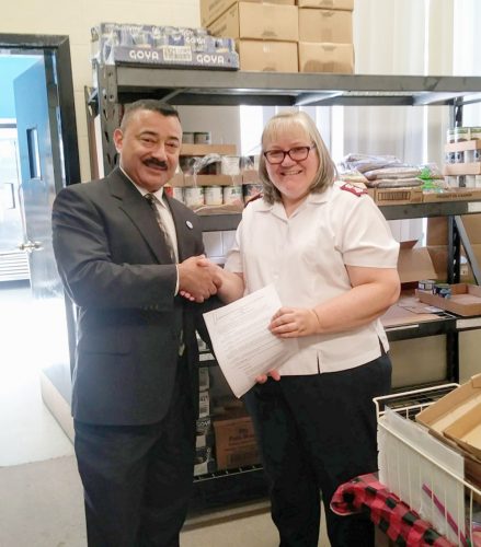 Mayor Rosas presents Salvation Army with $7,000 grant